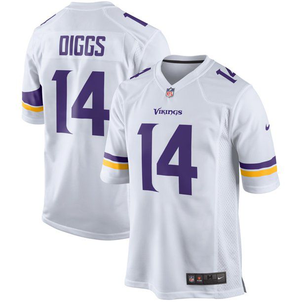 Men Minnesota Vikings #14 Stefon Diggs Nike White Game Retired Player NFL Jersey